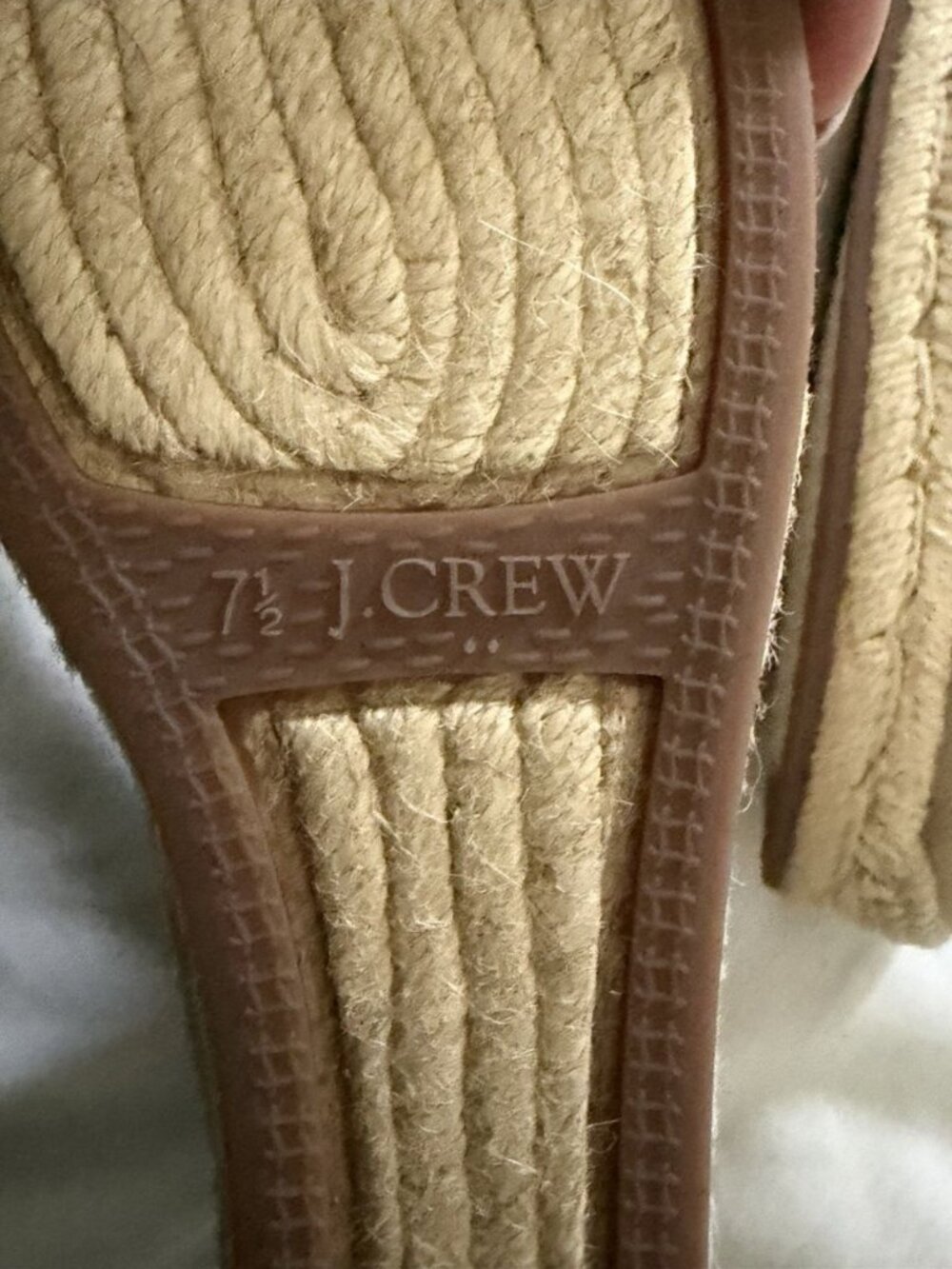 J Crew Espadrille Wedges Women’s Natural Beige Canvas Sandals Shoes Sz 7.5 NWOB - Picture 6 of 7